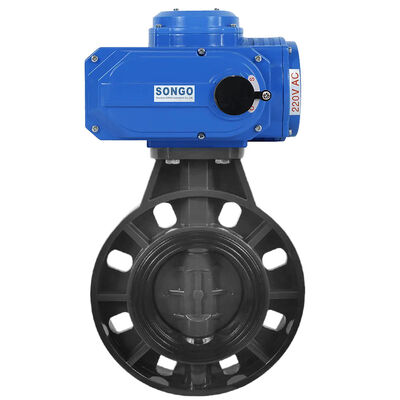 Valvola a farfalla motorizzata con attuatore a disco in UPVC da 3 pollici 220VAC IP65 IP68 10bar impermeabile