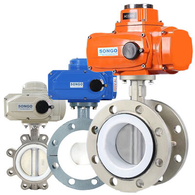 Flange Motorized Butterfly Valve On Off Type 220V 16bar EPDM SS304 Ip67 160Nm
