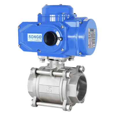 SS304 Motorized Actuator Valve BSPP Female Thread Ptfe Seal 2 Way 1 1/4inch For Water