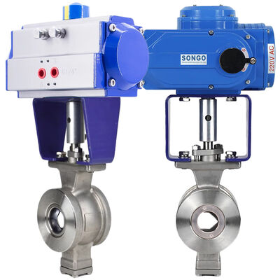 Bom preço. Válvula Esférica Pneumática de Dupla Ação Tipo Wafer 150LB 3 polegadas 2 Vias Motorizada SS304 on-line