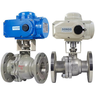 अच्छी कीमत SS304 फ्लैंज मोटर चालित बॉल वाल्व CF8 स्टेनलेस स्टील 220VAC ऑन ऑफ टाइप ऑनलाइन