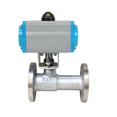 Un buen precio. Válvula de actuador neumático integrado de 3 pulgadas 220 VCA Acero inoxidable 304 de doble efecto en línea