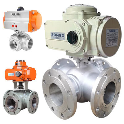 İyi bir fiyat. 4 Yollu Motorlu Aktüatörlü Vana PTFE Contalı Paslanmaz Çelik Elektrikli çevrimiçi