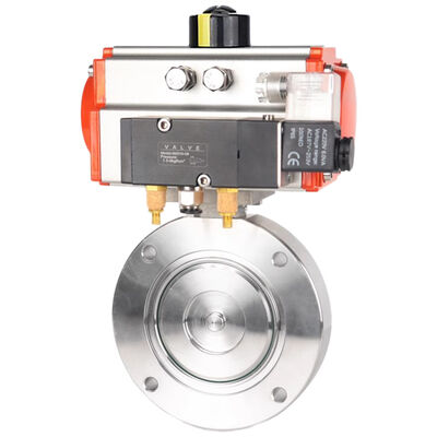 Pneumatric Vacuum Butterfly Valve Zero Leakage 16bar For Negative Pressure Pipe
