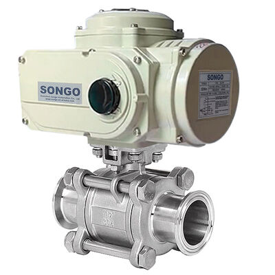 Bom preço. Válvula Esférica Sanitária de Regulação Aço Inoxidável 304/316 Grau Alimentício 3 Peças DN20 4-20mA on-line