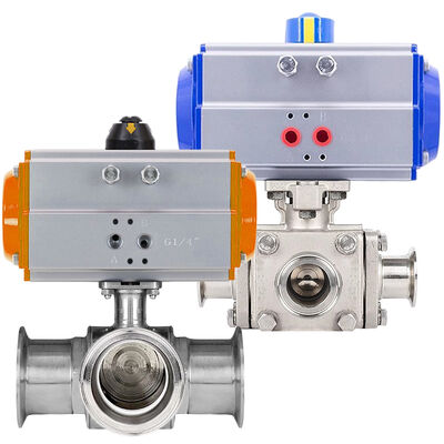 Bom preço. Válvula Atuador Pneumático de Dupla Ação Sanitária Tipo L/T 3 Vias Grau Alimentício on-line