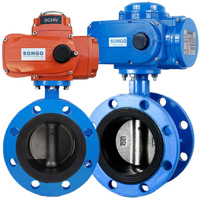 Double Flange Motorized Actuator Valve 220VAC On Off Type Ductile Iron