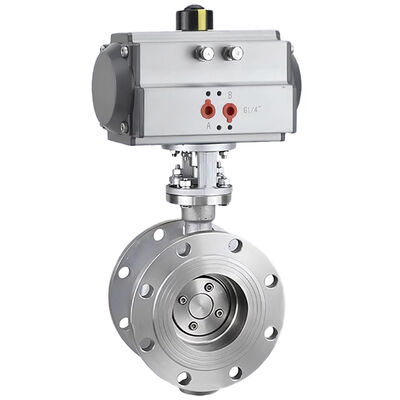 Ein guter Preis. Dreifach exzentrische pneumatische Stellventil 5 Zoll einfachwirkend SS304 Flansch Typ Metall Hartdichtung Online