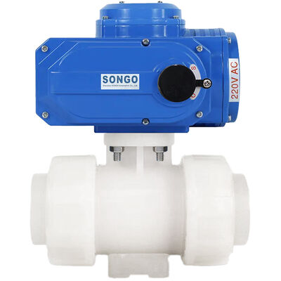 DN25 Motorized Actuator Valve 1 Inch 12V DC 2 Way PVDF NPT Thread Ball Valve