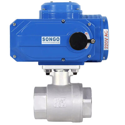SS304 Female Thread Electric Actuated Ball Valve AC220V Motorized On Off Type 2inch DN50 2 Piece