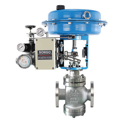 Good price SONGO Pneumatic Double Seated Valve Standard Type Flow Control DN32 Ss304 16bar Pneumatic Diaphragm Control Globe Valve With 4-20ma Pneumatic Positioner online