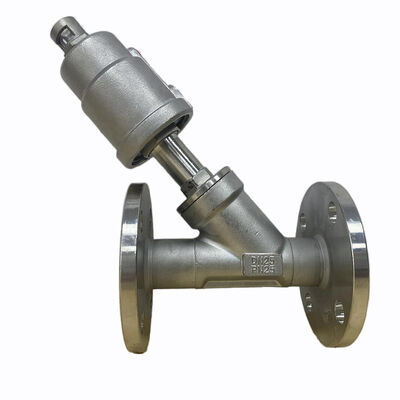 Ein guter Preis. Flansch-Winkel-Sitz-Pneumatik-Stellventil 25 Bar SS304 Federrückstellung Luft Wasser Dampf 145 Grad Online