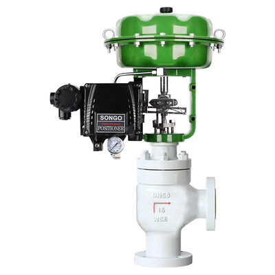 Good price SONGO Pneumatic Angle Regulating Valve Flange type carbon steel Water Flow Single Seated Pneumatic Diaphragm Control Globe Valve for Mud particle medium online