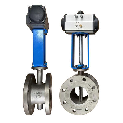 Pneumatic Ventilation Butterfly Valve Double Acting 16bar 310S Hot Gas Flange For 1000 Degrees Gas