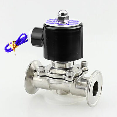 Giá tốt. Van điện từ vệ sinh SS304 hai chiều kẹp Tri Clamp cấp thực phẩm cho sữa trực tuyến