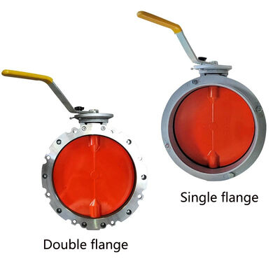 Quality Songo manual aluminium alloy double single flange dust butterfly valve with handle Wear-resistant rubber factory